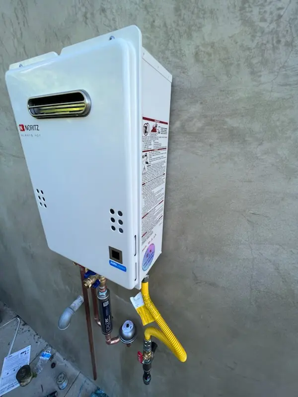 Tankless water heater installation for Rinn homes
